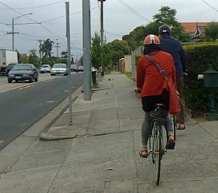 can you ride a bike on the footpath