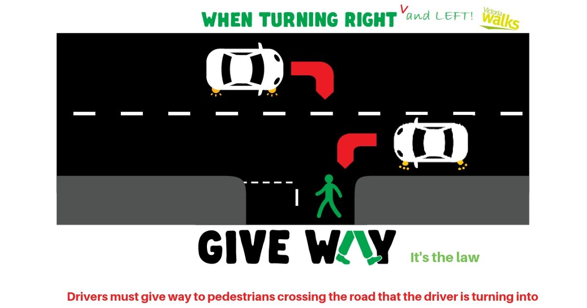 Pedestrian crossing give way rules